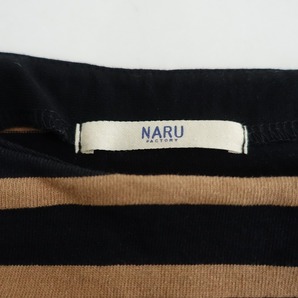 ナル NARU *デラヴェジャージボーダーボトルネックTシャツ*1プルオーバーカットソーワイド綿ブラウン×黒(4-2404-85)【01E42】の画像8