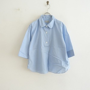 【2023】マーガレットハウエル MARGARET HOWELL *FINE STRIPE COTTON SILK シャツ*1ブラウスストライプ(m1-2404-398)【11E42】