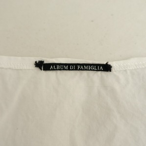 アルバムディファミリア ALBUM DI FAMIGLIA *コットンプルオーバーシャツ*S綿ホワイト白ノーカラー半袖(25-2404-313)【11E42】の画像7