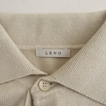 【定価2.6万】リノ LENO *コットンシルクニットポロ*1シャツ半袖トップスプルオーバー綿絹ベージュLENO&Co(1-2404-377)【21E42】_画像7