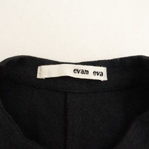 エヴァムエヴァ evam eva *リネンコットンバンドカラーオーバーサイズシャツワンピース*墨黒比翼ボタン羽織(2-2404-383)【21E42】_画像7