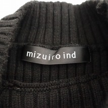 ミズイロインド mizuiro-ind *リブニットワイドショートプルオーバー*ブラックアクリルウール混アゼ編み(2-2404-382)【21E42】_画像7