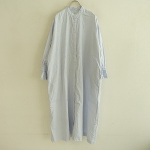 【2023/SS/定価2.9万】ネストローブ nest Robe *Upcycle Lino 天然染めラッフル袖ワンピース*Fラベンダー(m33-2404-519)【41E42】