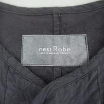 【定価2.5万】ネストローブ nest Robe *スーピマコットンリネンリボンベスト*Fチャコールグレー無地(33-2404-603)【51E42】_画像9