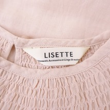 【美品】リゼッタ Lisette *ブルーズ・ブロダリー シャーリングブラウス*プルオーバー麻リネン薄手ピンク(j4-2404-139)【51E42】_画像7