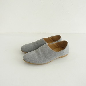  cue que *plane M/23* light gray suede simple leather leather slip-on shoes shoes shoes (sh88-2404-155)[61E42]
