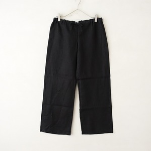 【未使用】フォグリネンワーク fog linen work *リネンイージーワイドパンツ*黒ブラック麻ロング(m33-2404-632)【81E42】