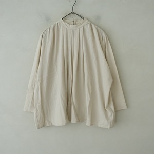 [ regular price 2.5 ten thousand ]evamevaevam eva *stand collar tuck shirt*2 cotton ecru pull over blouse (2-2404-533)[91E42]