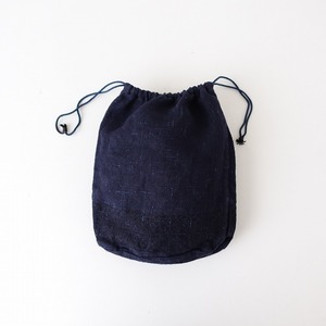 [.]a-tsu& science ARTS&SCIENCE *embroidery drawstring pouch* dark blue embroidery pouch bag handbag bag bag (ba34-2404-124)[02E42]