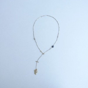 [ regular price 4.3 ten thousand ]semenosemeno * Moss aquamarine × Old silver × silver middle necklace * natural stone (ac84-2405-36)[52E42]