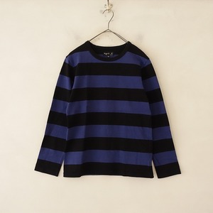 アニエスベー agnes b. *コットンボーダー長袖Tシャツ*1カットソー綿トップスネイビーブラックアニエスb.(1-2405-63)【92E42】