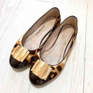 ★限定値下げ★Ferragamo フェラガモ ヒョウ柄 フラットシューズ パンプス