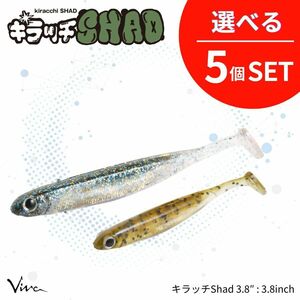 《即決◇送料無料◇選べる5セット》コーモラン ビバ ソフトルアー キラッチShad 3.8 kiracchi SHAD 3.8