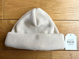 【美品】RACAL Roll Knit CAP Off Whiteラカル ロールニットキャップ オフホワイト ビーニー スケーター