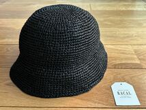 【極美品】RACAL Paper Fiber Knit Tulip Hat Blackラカル ペーパー繊維 コマ編み チューリップ ハット ブラック_画像1