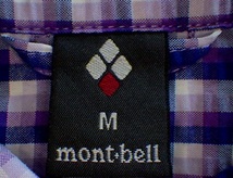 ●mont-bellモンベルチェックシャツM●シアサッカーアウトドア半袖_画像6