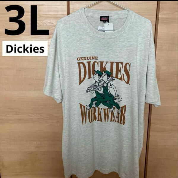 大きいサイズ　メンズ　3L ディッキーズ　Tシャツ Dickies グレー