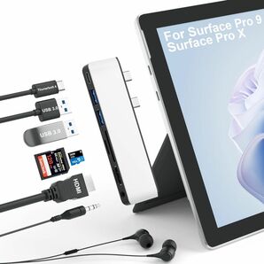 Surface Pro 9 ハブ 4K HDMI, USB-C Thunerbolt 4 トリプルディスプレイ