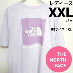 ノースフェイス　ボックスロゴ　スクエアロゴ　Tシャツ　ラベンダー　XXL相当　THE NORTH FACE