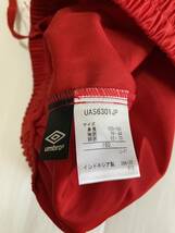 美品 アンブロ　umbro 　サッカー ショートパンツ　赤 メッシュ薄手　160㎝トレーニング ハーフパンツ フットサル 　_画像4