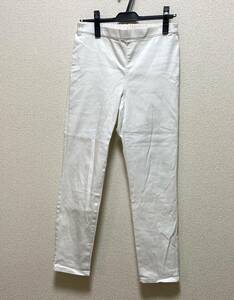 美品 GU クロップドレギンスパンツ 白 ホワイト レディースXL（LL)　夏パンツ 綿パンツ コットンパンツ