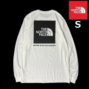 1円～!売切!【正規新品】THE NORTH FACE L/S BOX NSE TEE 長袖 Tシャツ ロンT US限定 男女兼用 ボックスロゴ アウトドア(S)白① 180902-18