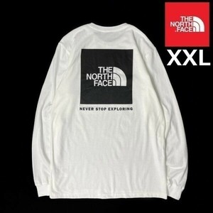 1円～!売切!【正規新品】THE NORTH FACE L/S BOX NSE TEE 長袖 Tシャツ ロンT US限定 男女兼用 ボックスロゴ キャンプ(XXL)白① 180902-18