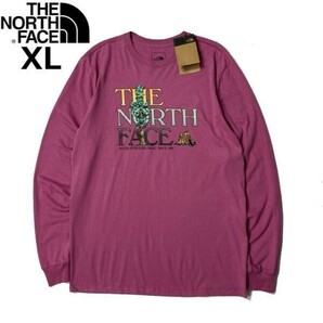 1円～!売切!【正規新品】THE NORTH FACE◆L/S GRAPHIC INJECTION TEE 長袖 Tシャツ ロンT US限定 男女兼用 キャンプ(XL)ピンク 180902-20の画像3