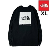 1円～!売切!【正規新品】THE NORTH FACE L/S BOX NSE TEE 長袖 Tシャツ ロンT US限定 男女兼用 バックプリント コットン(XL)黒 180902-18_画像1