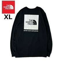 1円～!売切!【正規新品】THE NORTH FACE L/S BOX NSE TEE 長袖 Tシャツ ロンT US限定 男女兼用 バックプリント コットン(XL)黒 180902-18_画像3