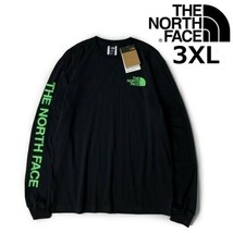 1円～!売切!【正規新品】THE NORTH FACE◆L/S HIT GRAPHIC TEE 長袖 Tシャツ ロンT US限定 2023最新 袖ロゴ 男女兼用(3XL)黒 180902-23_画像1