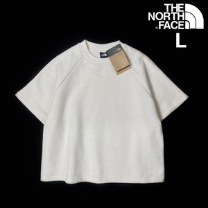 1円～!売切!【正規新品】THE NORTH FACE W S/S FELTED FLEECE CREW スウェット US限定 ロゴ刺繍 上質 厚手 ショート丈(L)白 181130-10