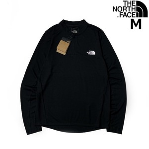 1円～!売切!【正規新品】THE NORTH FACE◆ACTIVE TRAIL HENLEY 長袖 Tシャツ US限定 軽量 ハーフジップ スポーツ キャンプ(M)黒 180902-10