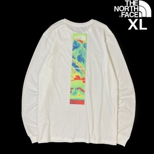 1円～!売切!【正規新品】THE NORTH FACE◆L/S GRAPHIC INJECTION TEE 長袖 Tシャツ ロンT US限定 レインボー 男女兼用(XL)白 180902-5