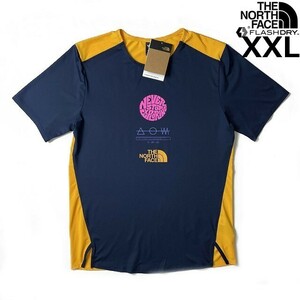 1円～!売切!【正規新品】THE NORTH FACE◆TRAILWEAR LOST COAST SHORT-SLEEVE 半袖 Tシャツ US限定 速乾 ジム スポーツ(XXL)黄 紺 180902-5