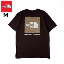 1円～!売切!【正規新品】THE NORTH FACE◆S/S BOX NSE TEE 半袖 Tシャツ US限定 ボックスロゴ グラフィック 男女兼用 登山(M)茶 180902-15_画像3