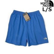 1円～!売切!【正規新品】THE NORTH FACE◆SIMPLE LOGO FLEECE SHORT ショートパンツ US限定 ロゴ刺繍 ランニング キャンプ(L)青 190110-5_画像1