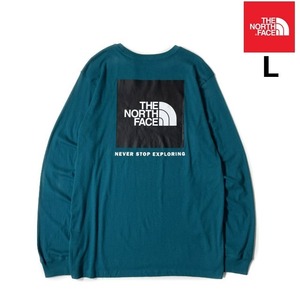 1 jpy ~! selling up![ regular new goods ]THE NORTH FACE*L/S BOX NSE TEE long sleeve T shirt long T US limitation box Logo man and woman use camp (L) blue ② 180902-5