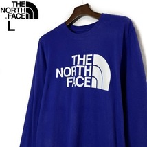 1円～!売切!【正規新品】THE NORTH FACE◆L/S HALF DOME TEE 長袖 Tシャツ ロンT US限定 男女兼用 コットン キャンプ(L)青 180902-5_画像3