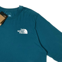 1円～!売切!【正規新品】THE NORTH FACE◆L/S TNF SLEEVE HIT TEE 長袖 Tシャツ ロンT US限定 シンプル 袖ロゴ キャンプ(XXL)青 緑180902-5_画像4