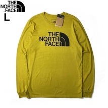 1円～!売切!【正規新品】THE NORTH FACE◆L/S HALF DOME TEE 長袖 Tシャツ ロンT US限定 ハーフドームロゴ 男女兼用(L)黄 180902-18_画像3