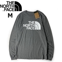 1円～!売切!【正規新品】THE NORTH FACE◆L/S HALF DOME TEE 長袖 Tシャツ ロンT US限定 ハーフドームロゴ 男女兼用(M)グレー 180902-18_画像3