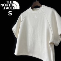 1円～!売切!【正規新品】THE NORTH FACE W S/S FELTED FLEECE CREW スウェット US限定 ロゴ刺繍 上質 キャンプ ショート丈(S)白 181130-10_画像2