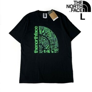 1円～!売切!【正規新品】THE NORTH FACE◆S/S JUMBO HALF DOME TEE 半袖 Tシャツ US限定 ビッグハーフドーム 男女兼用(L)黒 総柄 180902-15