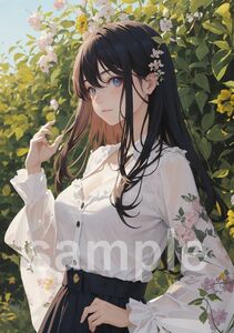 AN050514【高画質 A4 アートポスター 一点もの】イラスト アニメ 絵 かわいい セクシー 美人 美少女 フェチ 下着 コスプレ グラビア