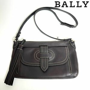 BALLY バリー タッセル レザー ショルダーバッグ　ブラウン　ボルドー