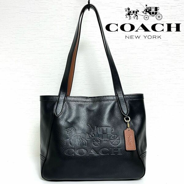 COACH コーチ Horse And Carriage Tote With Horse And Carriage 型押し ホース＆キャリッジ レザー 本革 トートバッグ 2022年 ブラック