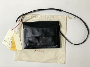  новый товар { MARNI Marni } TRUNK SOFT LARGE BAG / BLACK багажник soft Large сумка сумка на плечо кожа черный 