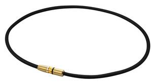 新品 ファイテン(phiten) ネックレス RAKUWA磁気チタンネックレス BULLET 50cm ブラック/ゴールド ケースあり