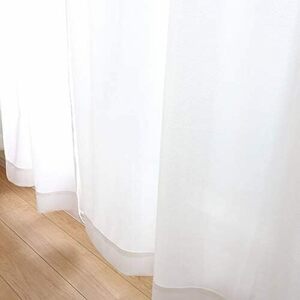 ミラーレースカーテン UVカット WH 夜もにくい 遮熱 TEIJIN 幅100cm×丈133cm2枚組_WHホワイト 涼しや 幅